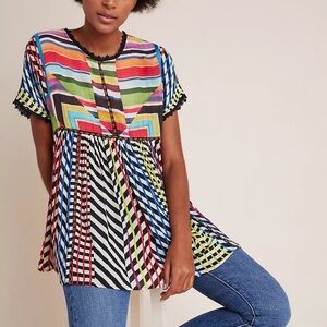 Anthropologie Conditions Apply Colorful Geometric Women's Top - size XS